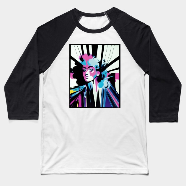 Pop The Art #2 - Bold Portrait Baseball T-Shirt by MonkeyButlerDesigns